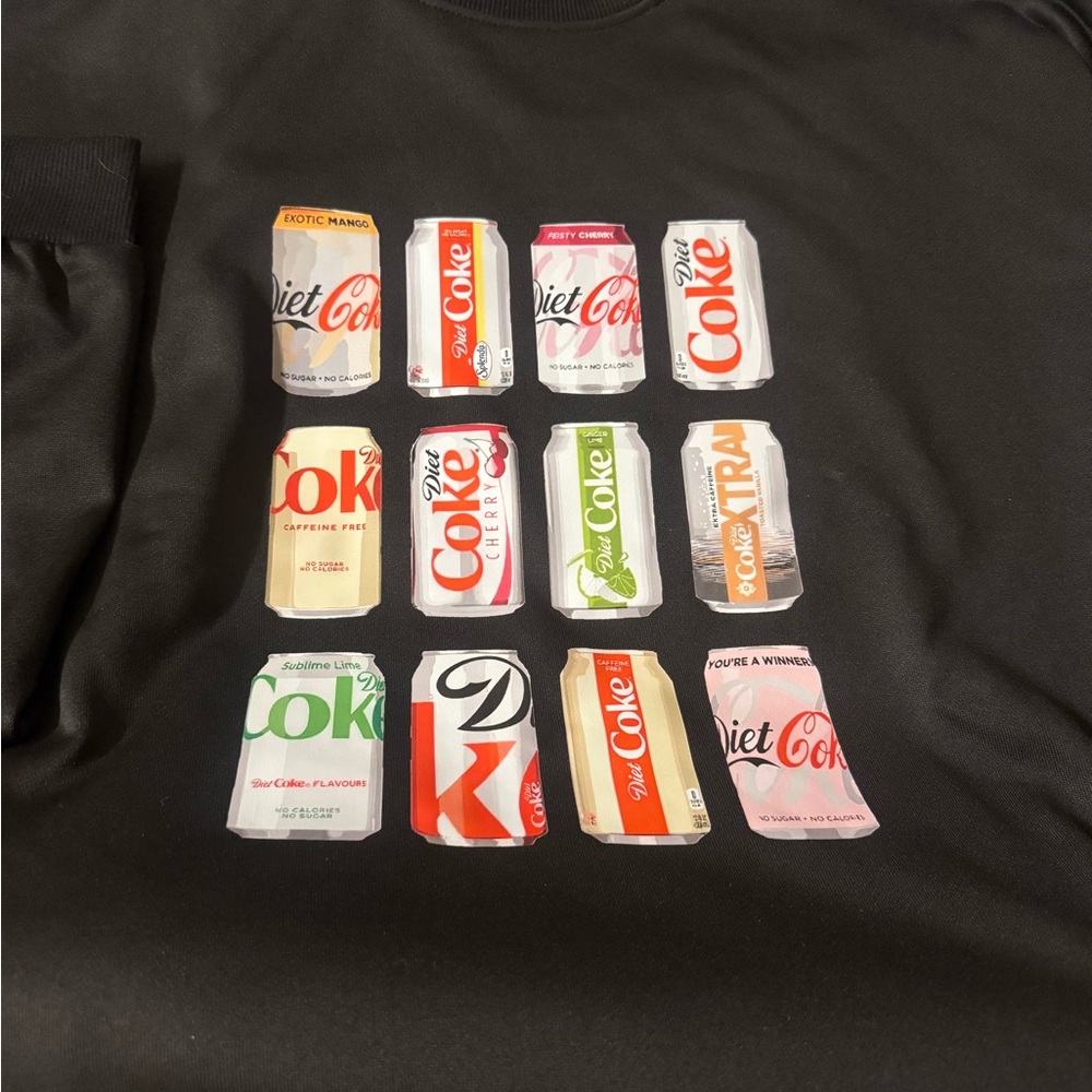 Black Sweatshirt with Diet Coke Can Design